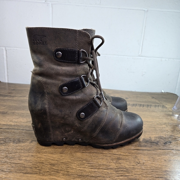 Sorel Joan Of Artic Wedge Mid Patina Brown Boots - Picture 12 of 12